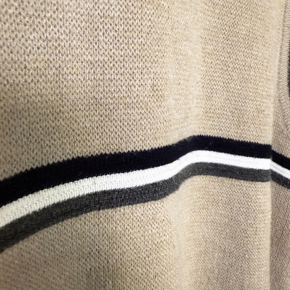 X-Treme Gear - 90s Vintage Striped Sweater Vest -  Beige - Mens M - Picture 4 of 4